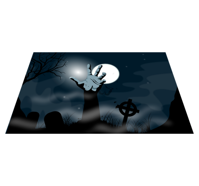 Halloween placemats spooky graveyard design - TenStickers