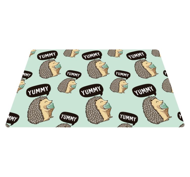 Children placemats happy hedgehog treats - TenStickers