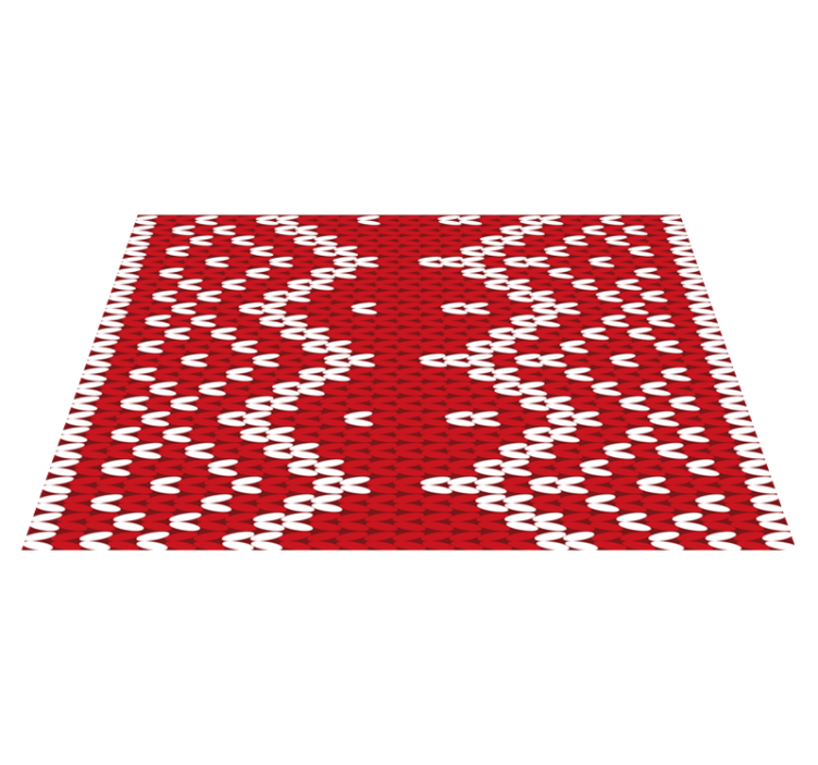 Textured placemats with red geometric design - TenStickers