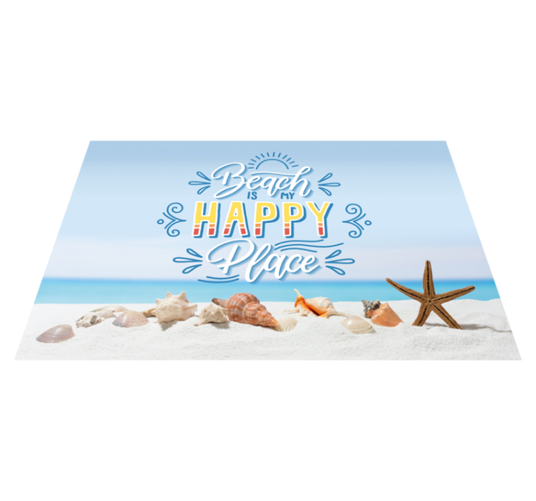 Placemats with quote beach happy place - TenStickers