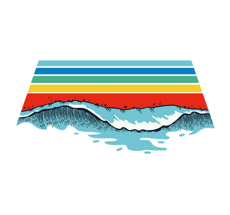 Retro waves 70's sun placemats - TenStickers