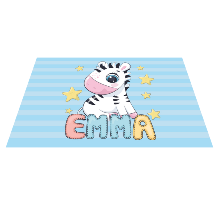 Cute Zebra with name Personalised placemats - TenStickers