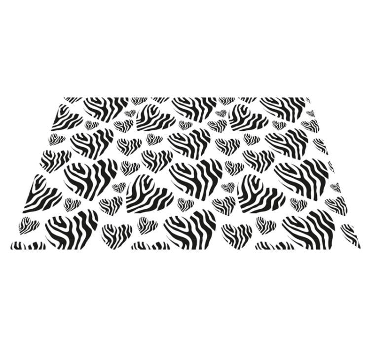 Textured placemats zebra heart design - TenStickers