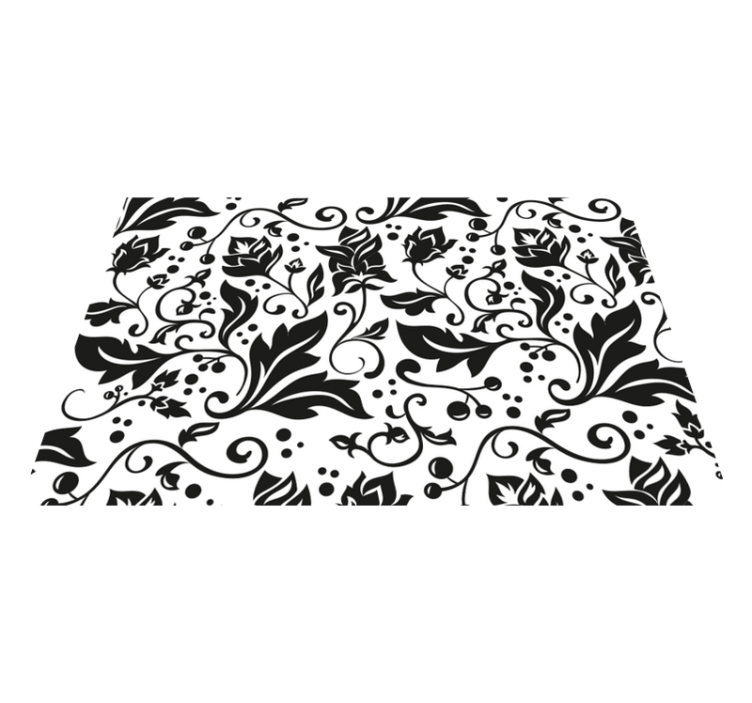 Textured placemats floral black design - TenStickers