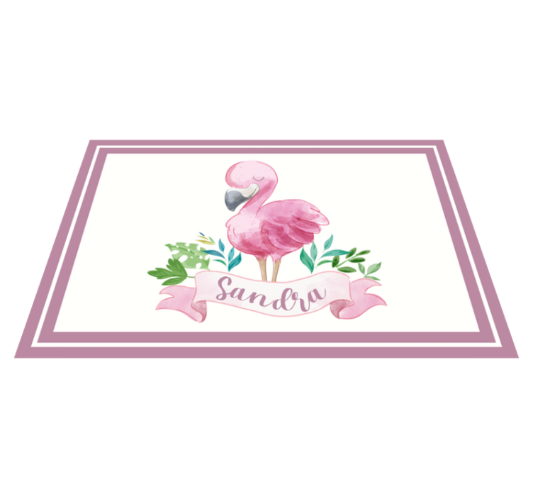 Painted flamingo for kids Personalised placemat - TenStickers