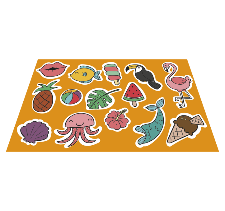Summer foods and animals children placemats - TenStickers