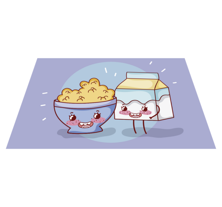 Cereal and milk breakfast children placemat - TenStickers