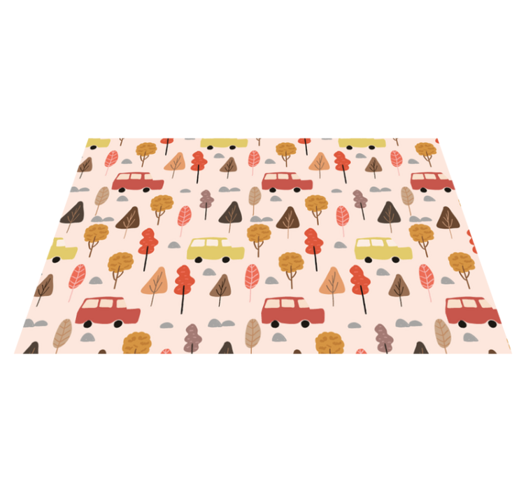 Children placemats colorful car trees - TenStickers