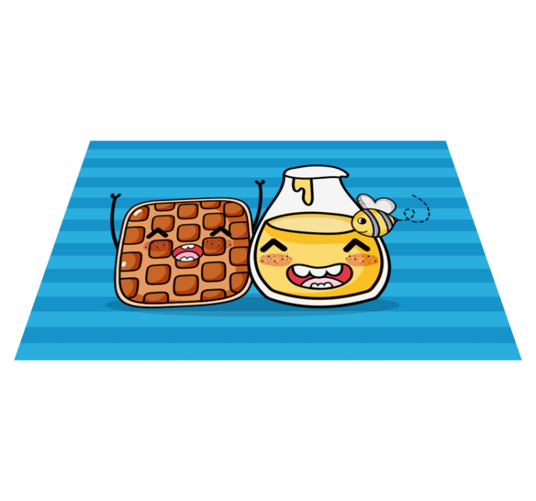 Children placemats cute waffle and honey - TenStickers