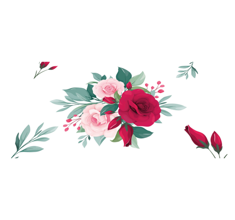 Beautiful watercolour flowers elegant placemats - TenStickers
