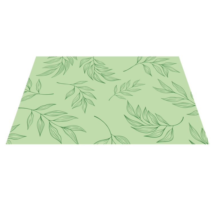 Green floral background restaurant placemats - TenStickers