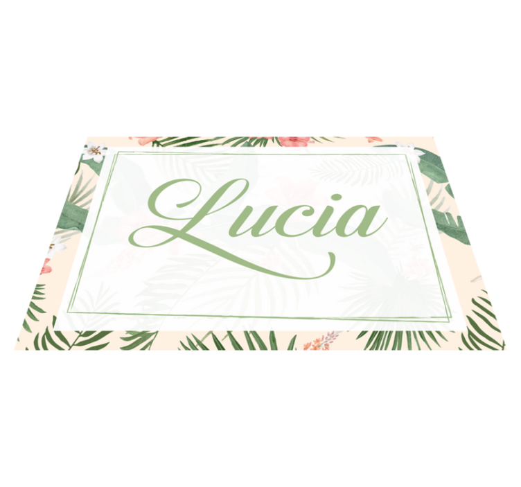 Personalisable placemats floral name design - TenStickers