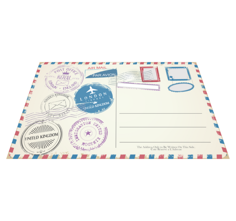 Placements with quote travel stamp collection - TenStickers