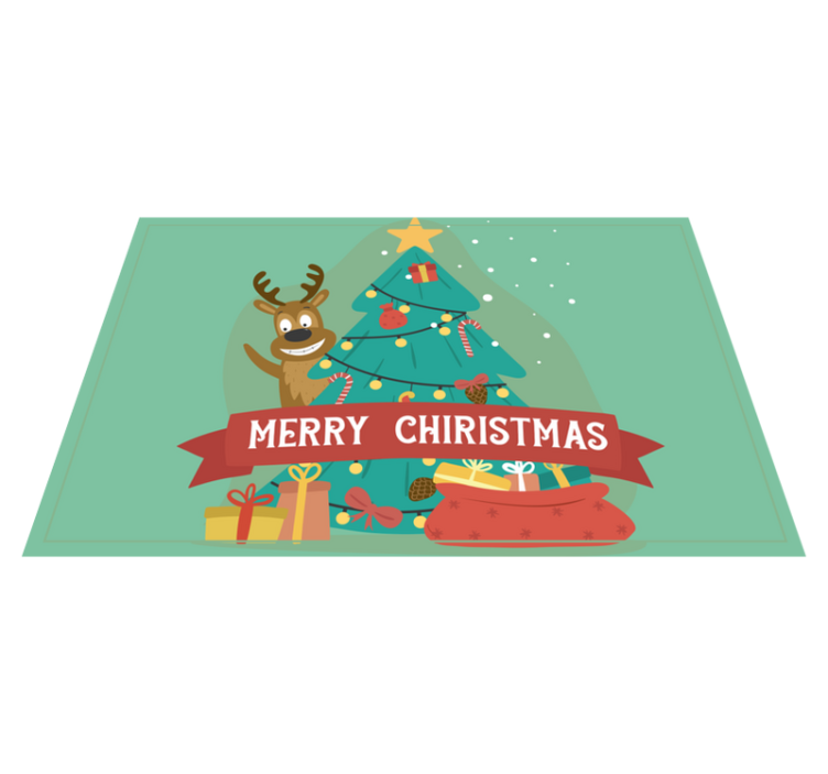 Xmas tree and reindeer Christmas placemats - TenStickers