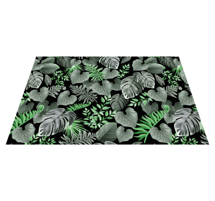 Textured placemats with green leaf patterns - TenStickers