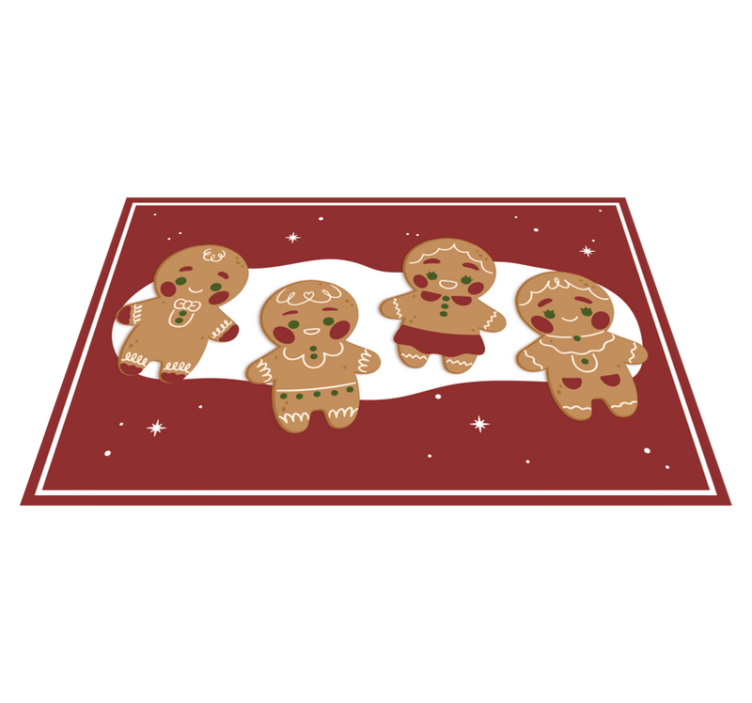 Christmas placemats gingerbread cookie friends - TenStickers