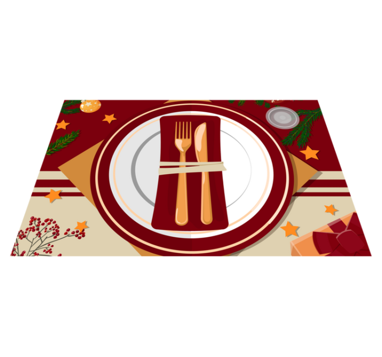 Holiday plates and cutlery Christmas placemats - TenStickers