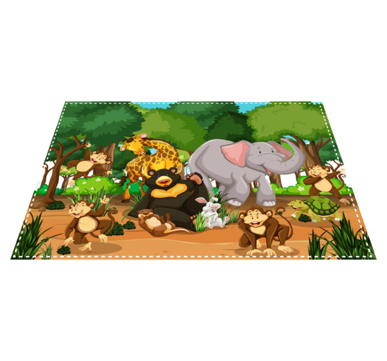 Group wild animal children placemats - TenStickers