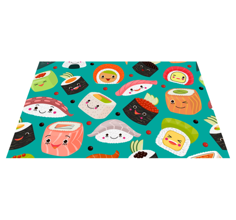 Children placemats cute sushi friends - TenStickers