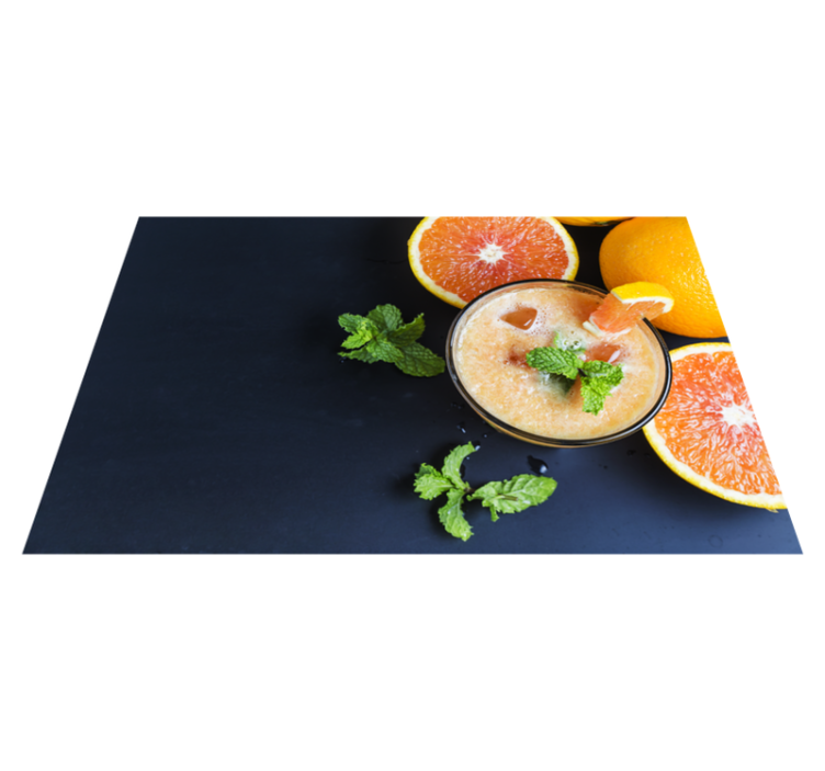 Placemat for home fresh citrus beverage - TenStickers