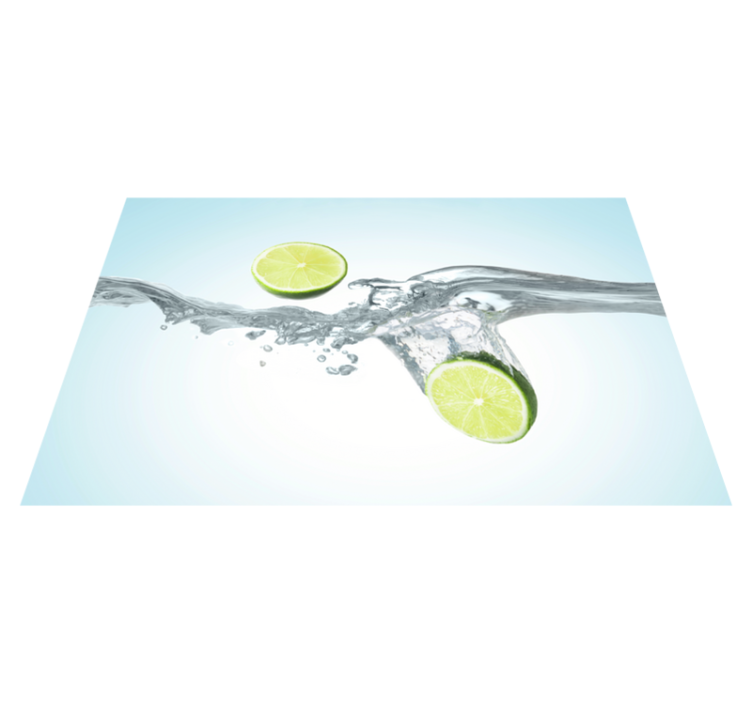 Textured placemats sliced lime splash - TenStickers