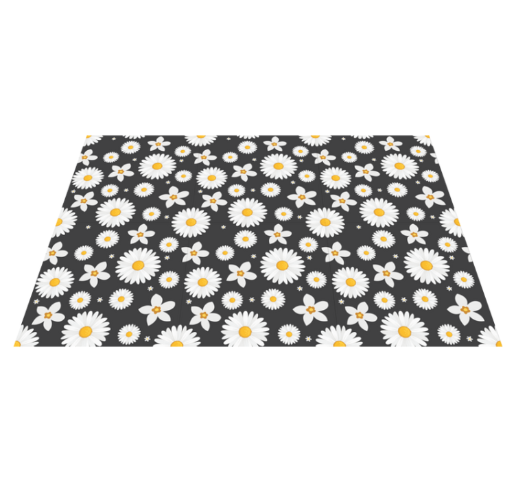 Daisies on black background modern placemats - TenStickers