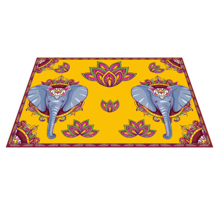 Indian art patterned elephant Vinyl placemats - TenStickers