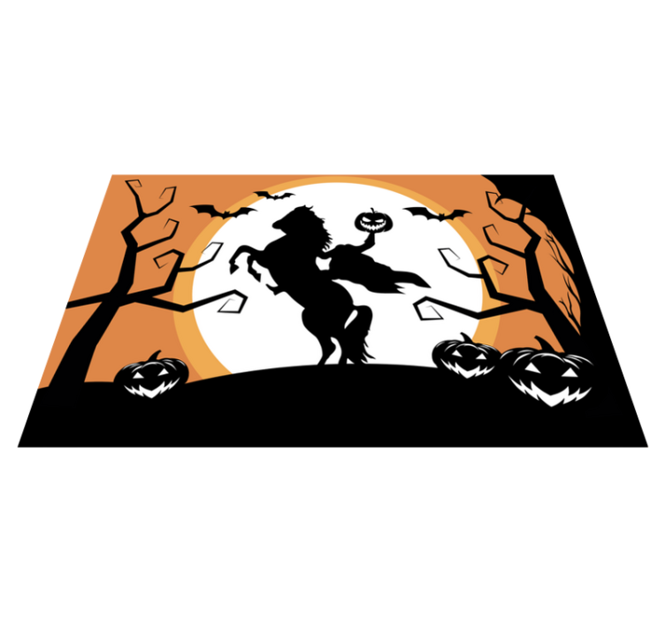 Halloween placemats featuring a horse with pumpkin - TenStickers