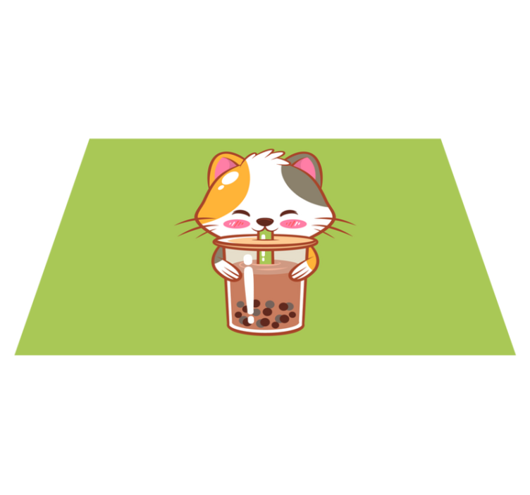 Children placemats cute cat drink - TenStickers