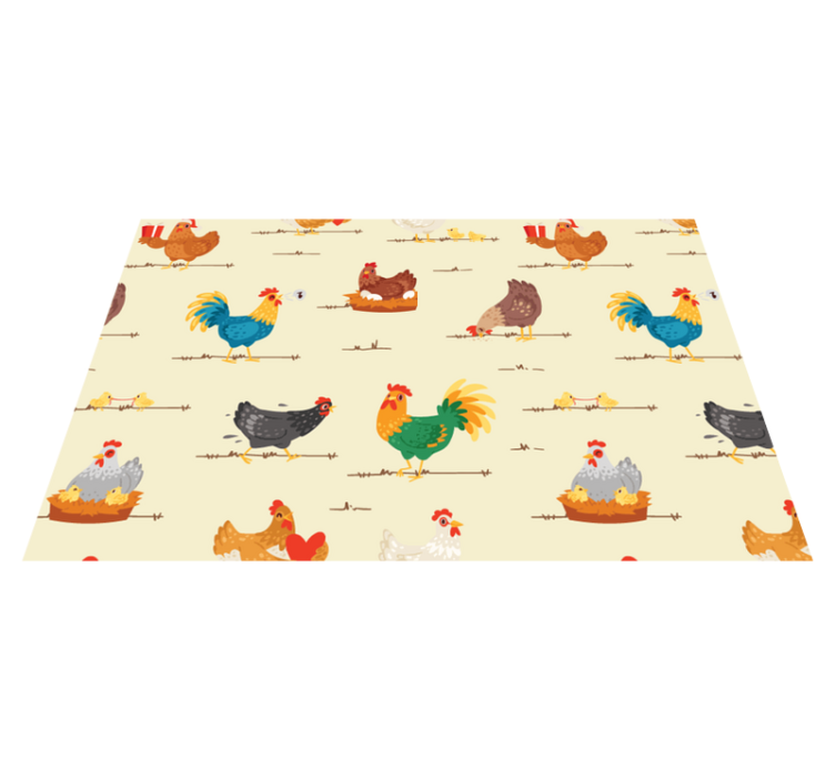 Children placemats with colorful chicken patterns - TenStickers