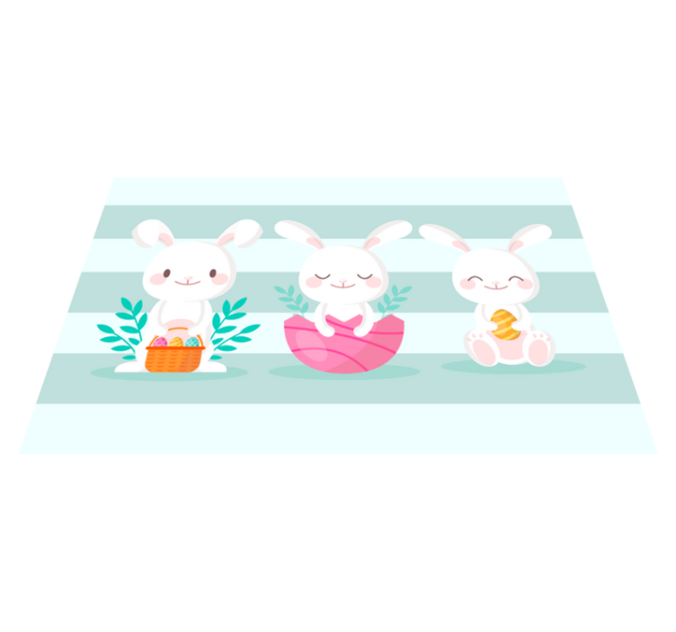 Children placemats cute bunny characters - TenStickers