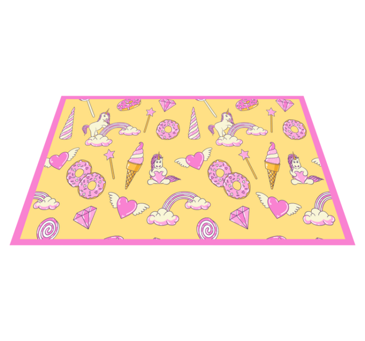 Unicorn and donut pattern modern placemats - TenStickers
