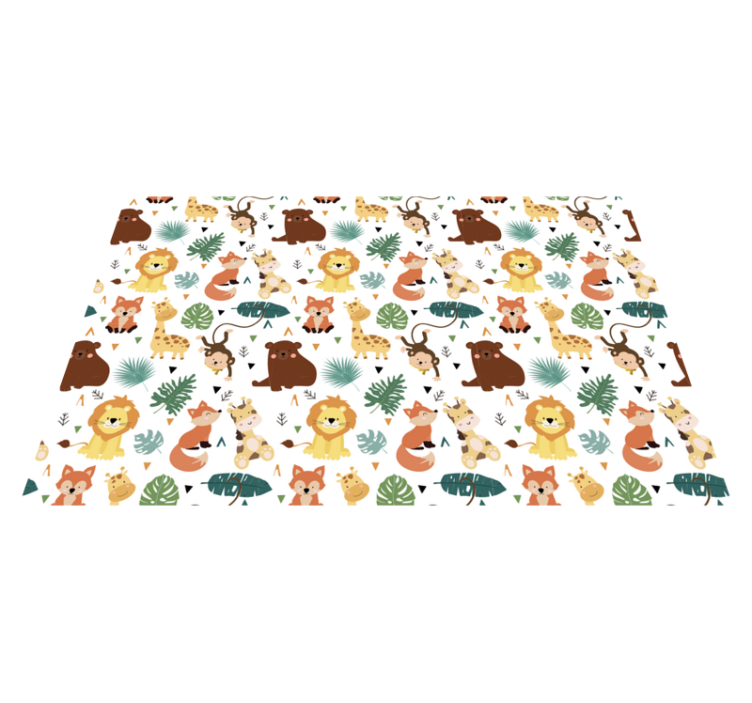 Cute wild animals leaves children placemats - TenStickers