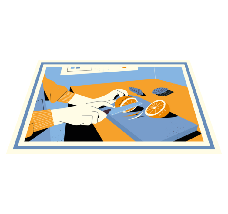 Modern placemats slicing fresh oranges - TenStickers