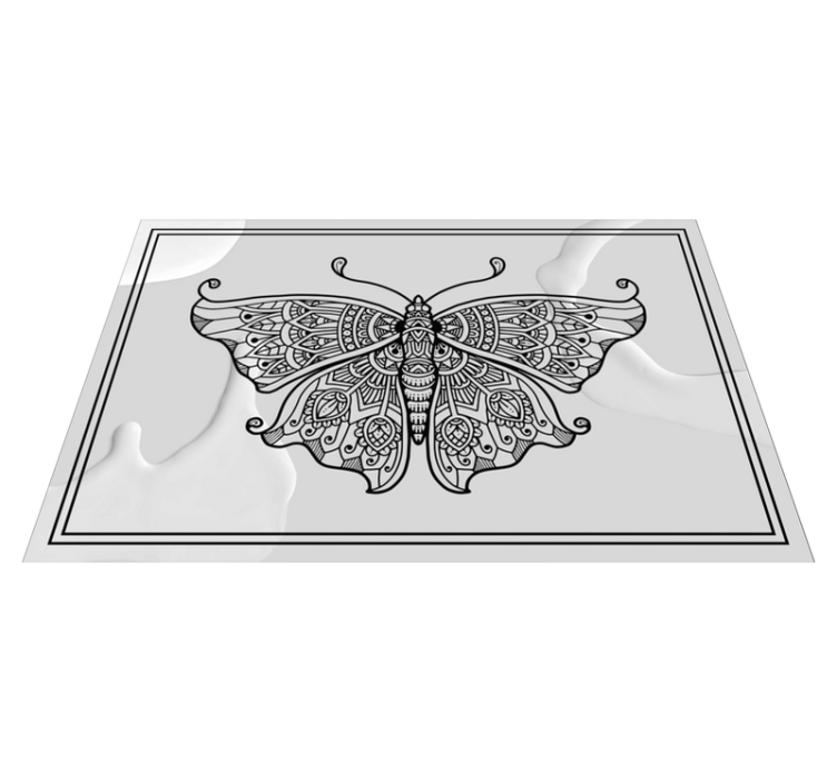 Black mandala butterfly placemats - TenStickers