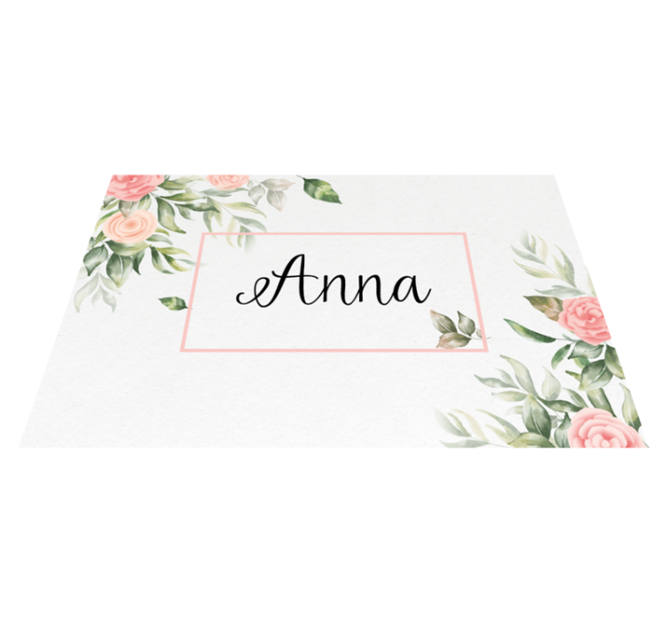 Personalisable placemats floral customizable placemats - TenStickers