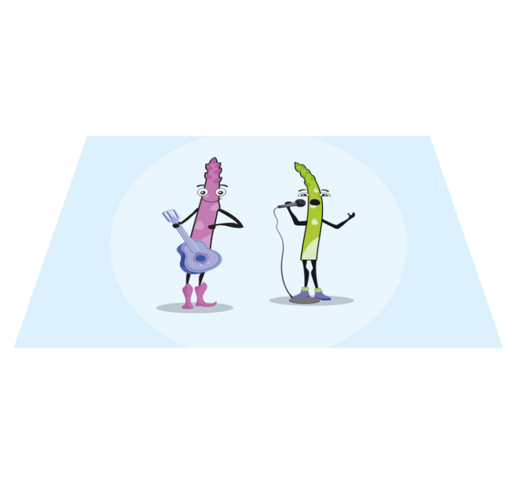 Funny asparagus with guitar children placemats - TenStickers