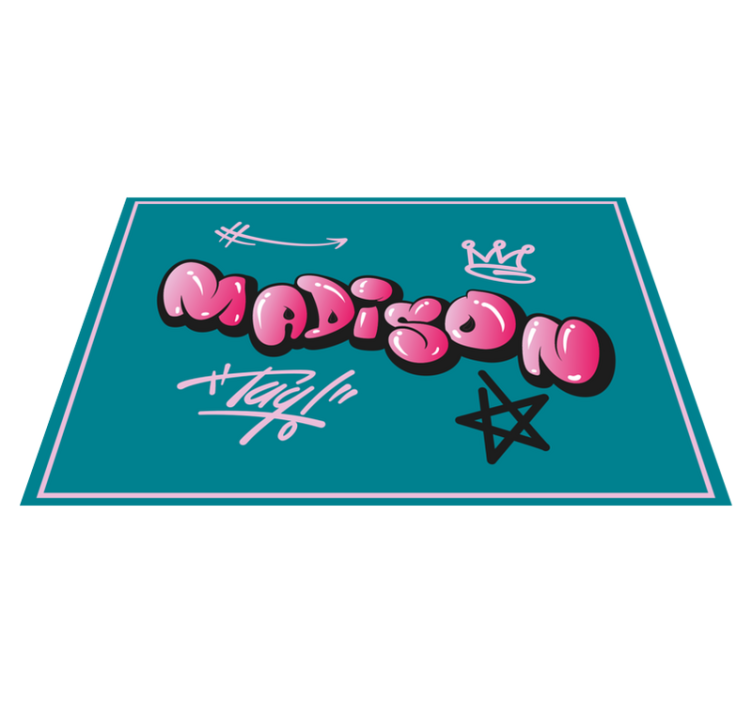 Pink cool lettering graffiti placemats - TenStickers