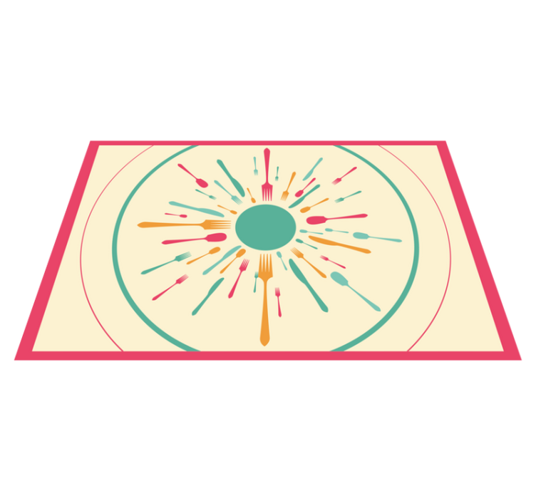 Modern placemats colorful cutlery explosion - TenStickers