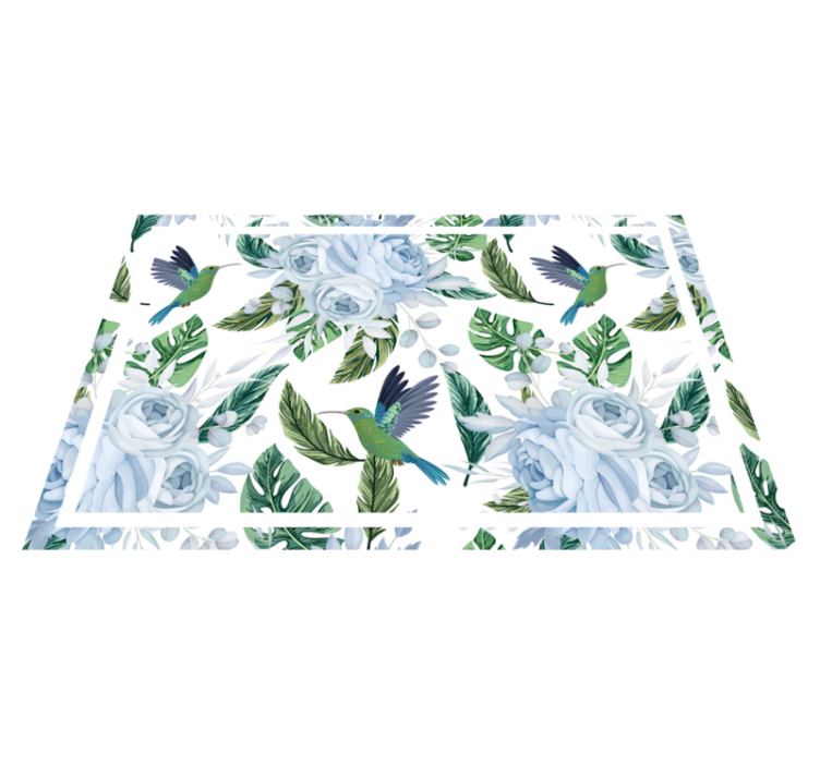 Modern placemats floral hummingbird design - TenStickers
