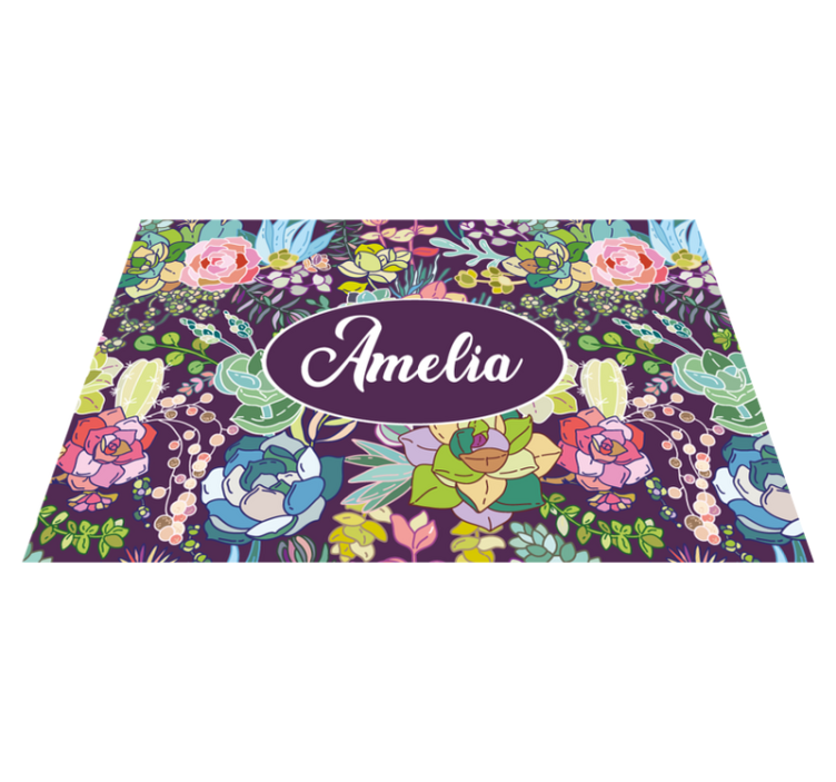 Personalisable placemats with floral custom art - TenStickers