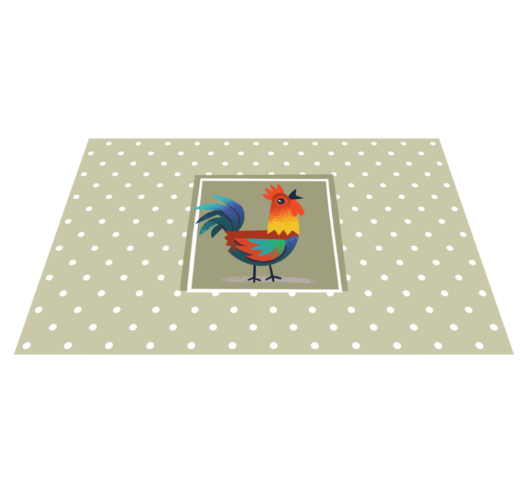 Children placemats colorful rooster artwork - TenStickers