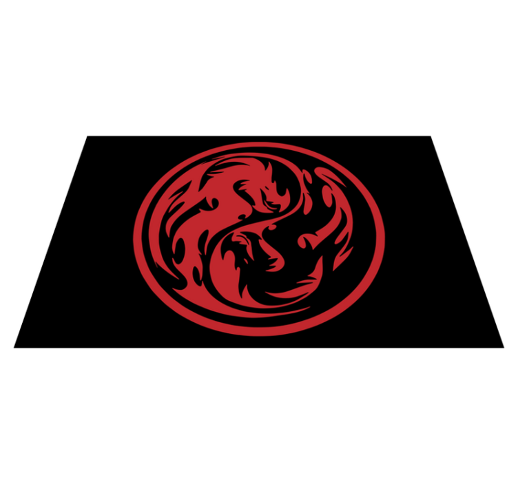 Black and Red Dragon Yin Yang modern placemats - TenStickers