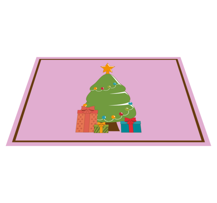 Cartoon xmas tree with present placemats - TenStickers