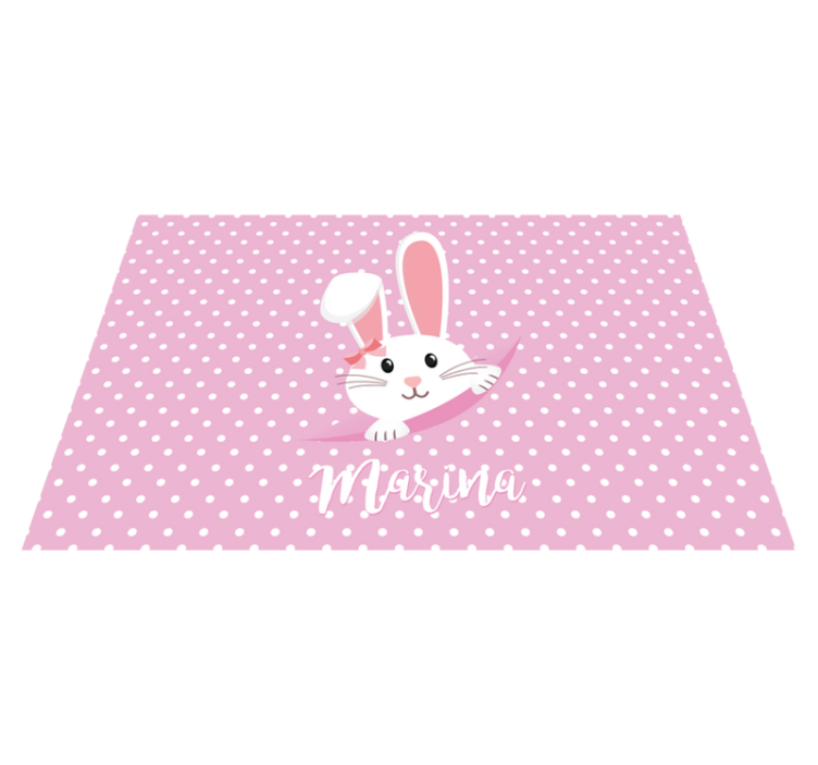 Children placemats bunny with bow - TenStickers