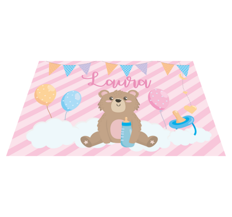Children placemats cute bear balloon design - TenStickers