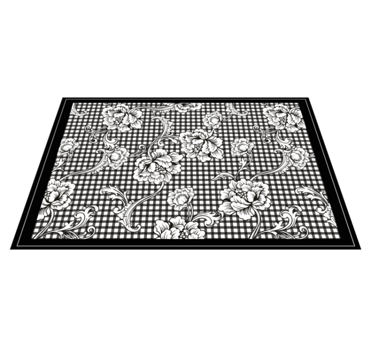 Elegant placemats in black floral design - TenStickers