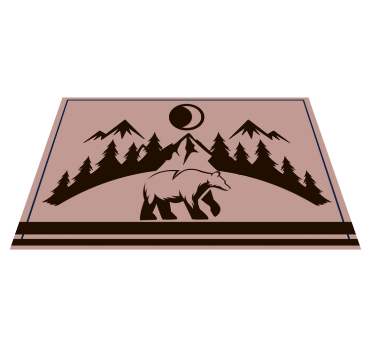Personalisable placemats bear silhouette scene - TenStickers