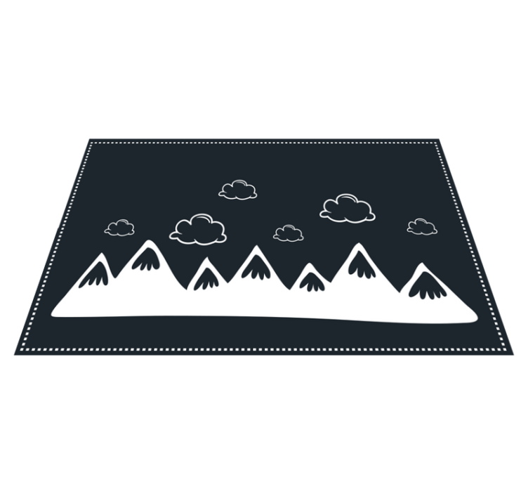 Hand drawn mountains with clouds placemats - TenStickers
