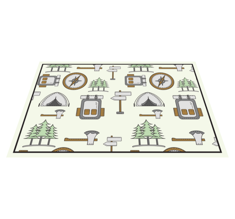 Camping bag bowl, headchet, compass placemats - TenStickers